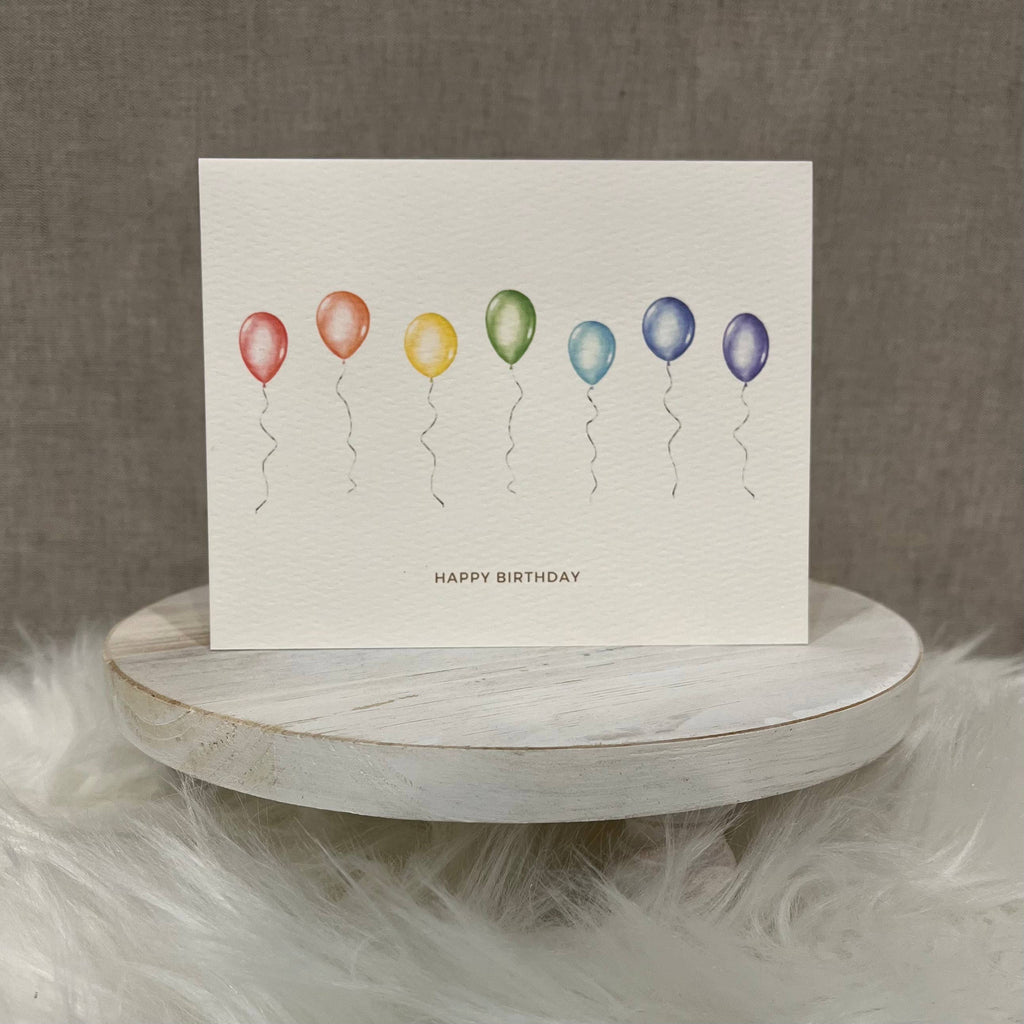 "Happy Birthday" Balloon Card - Includes Kraft Envelope
