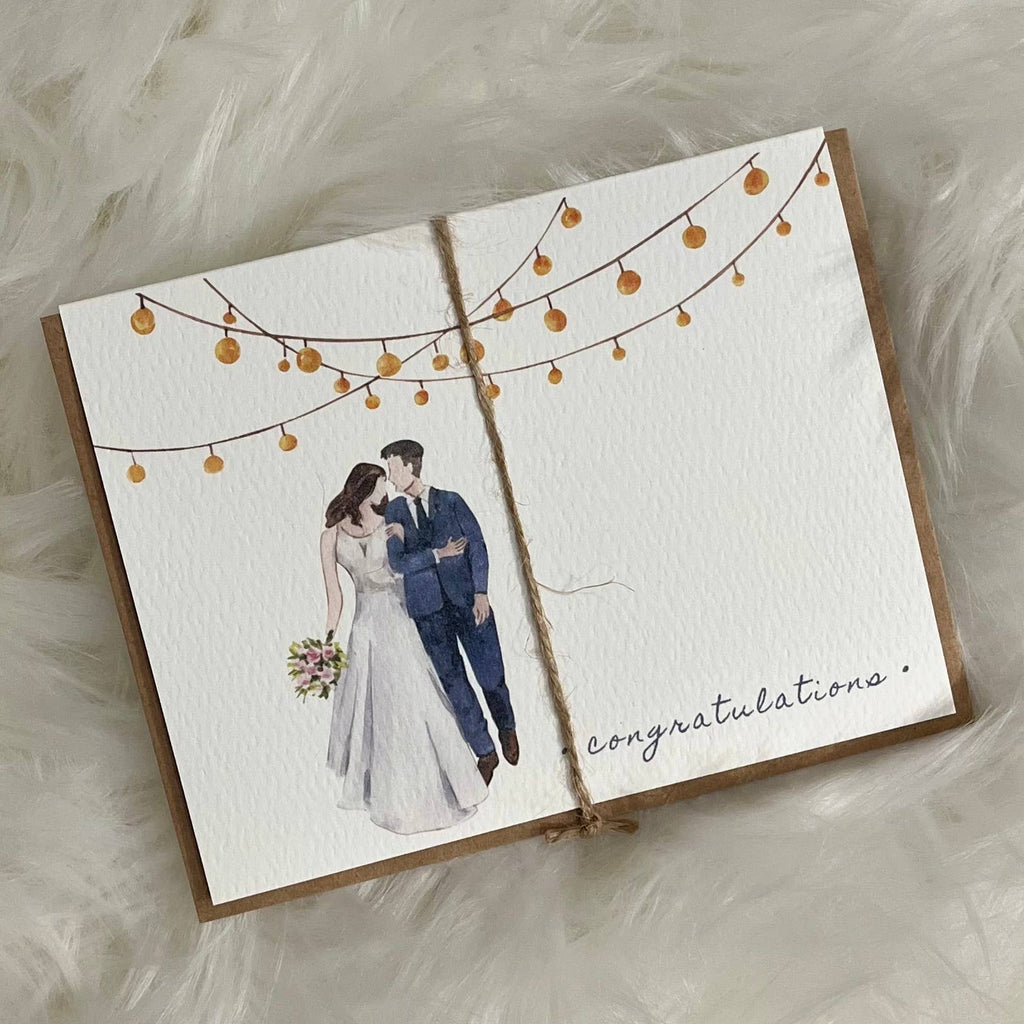 Congratulations on Wedding Card, Includes Kraft Envelope