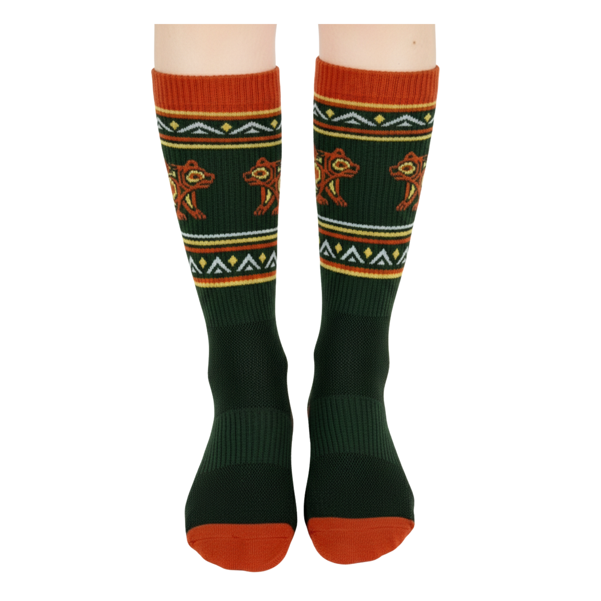 Unisex Spirit Bear Outdoor Mid-Calf Socks | Cushioned Cotton Blend Hiking Socks & Camping Socks