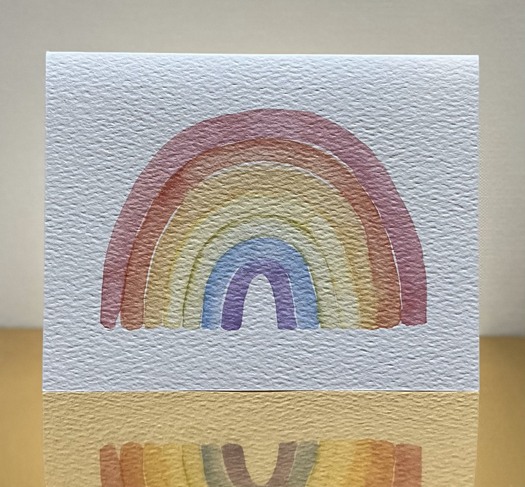 Watercolour Rainbow Card, Includes Kraft Envelope