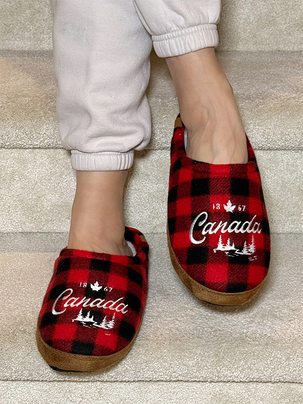 Classic Plaid Canada Moccasin Slippers