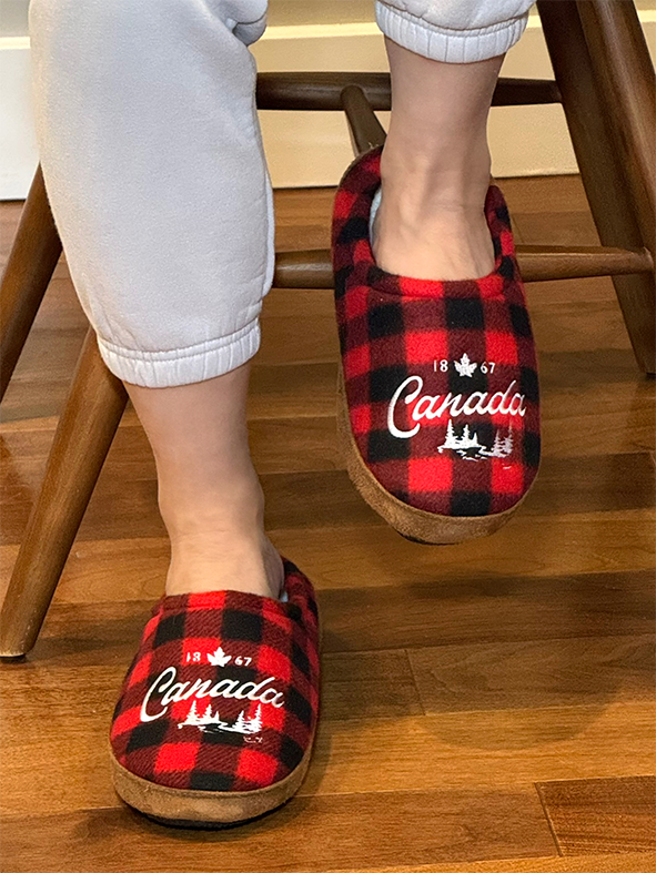 Classic Plaid Canada Moccasin Slippers