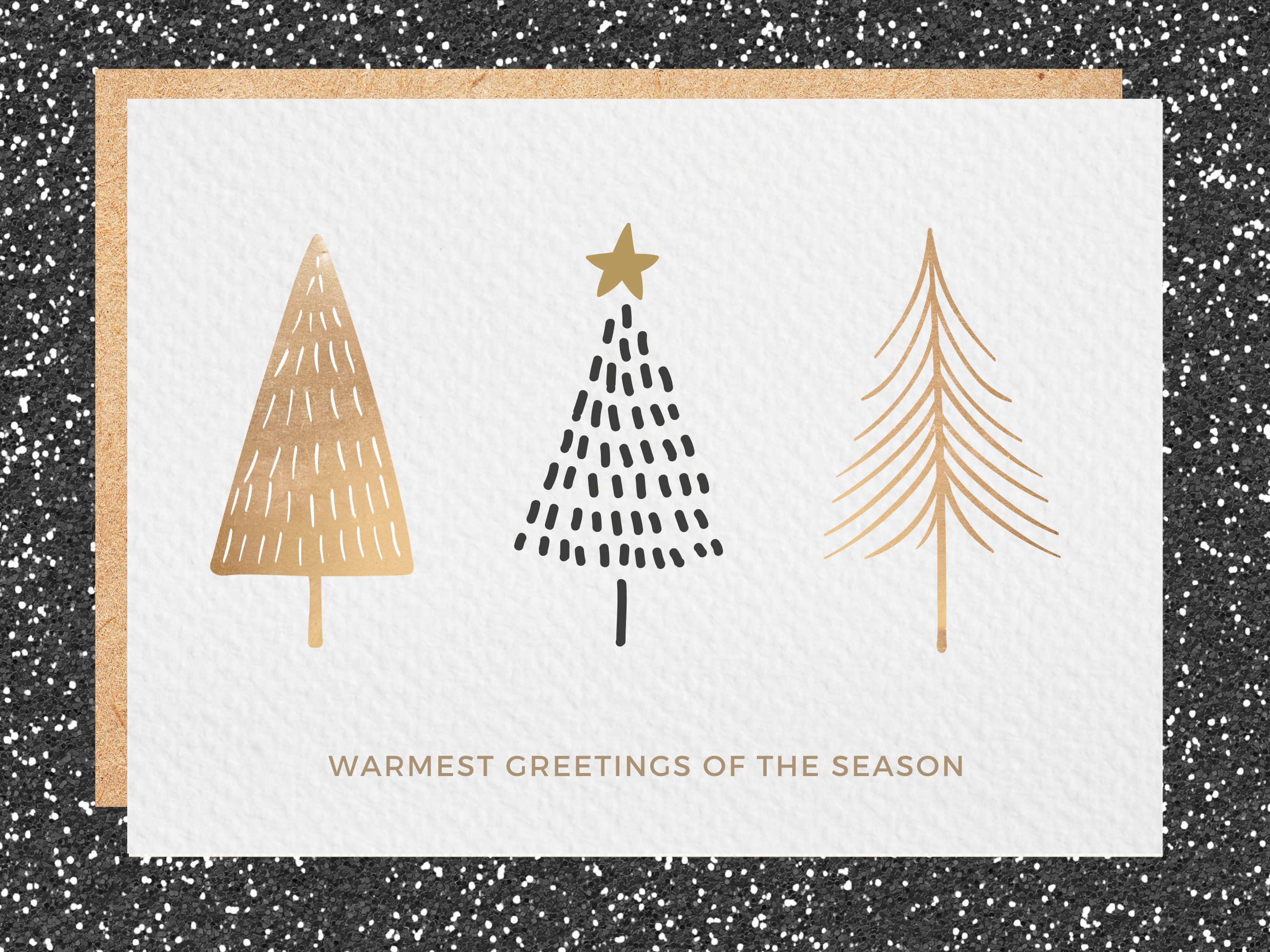 Warmest Greetings of the Season Card - Incl. Kraft Envelope