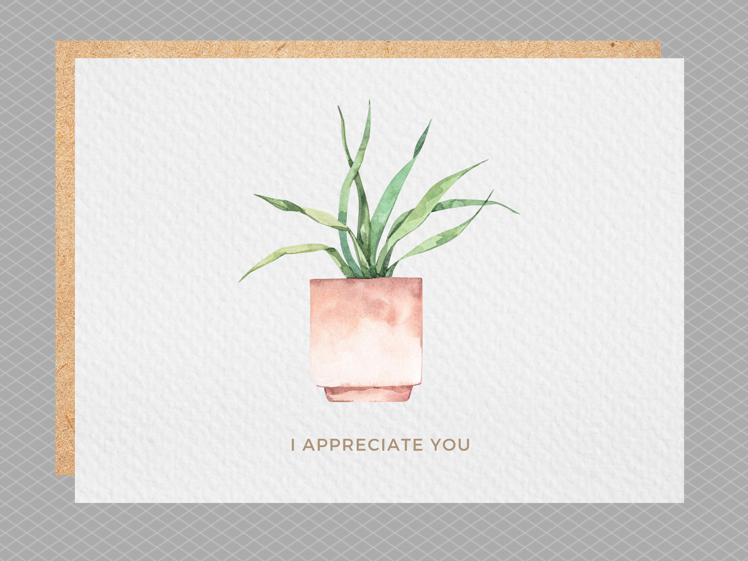 "I Appreciate You" Thank You Card, Includes Kraft Envelope