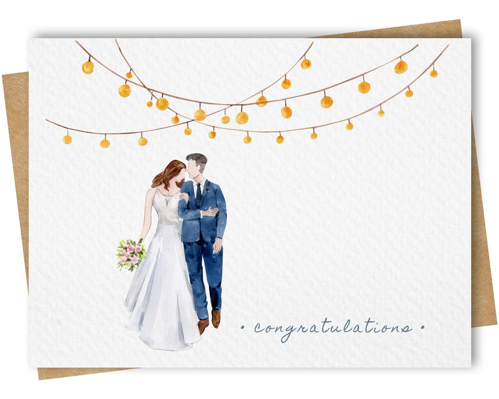 Congratulations on Wedding Card, Includes Kraft Envelope