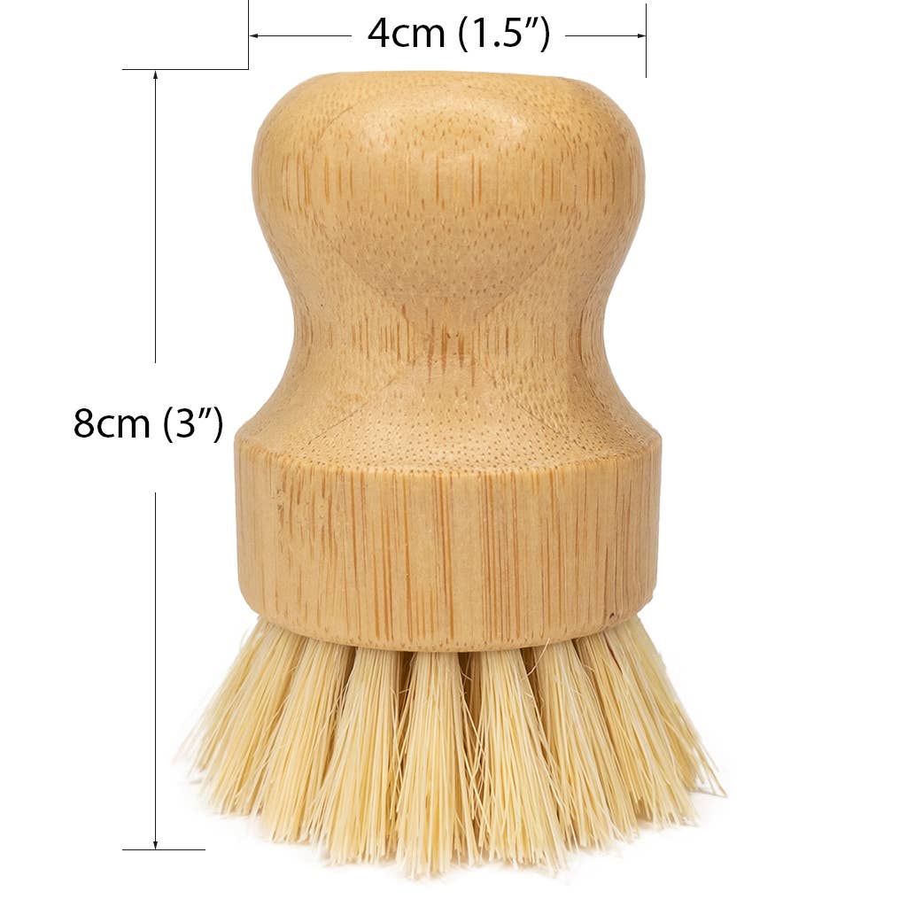 Sisal/coconut mini scrub brush bamboo dish scrubber