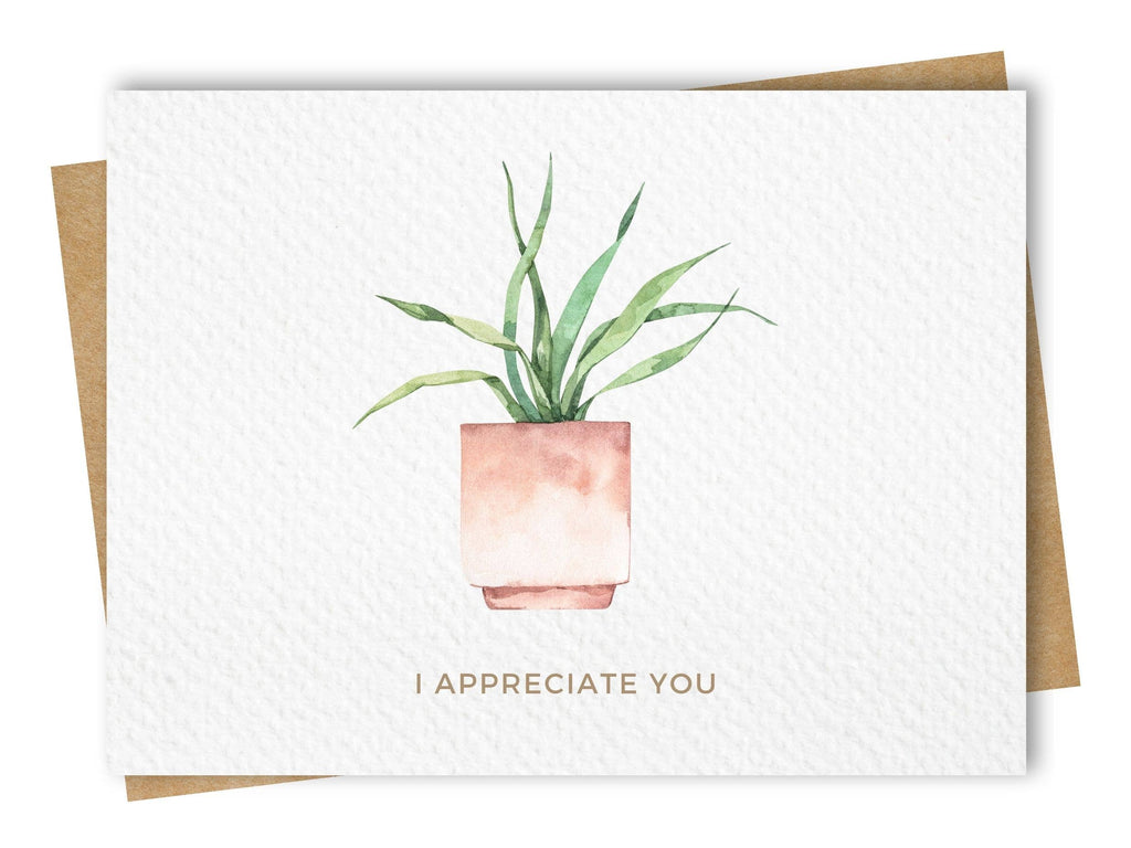 "I Appreciate You" Thank You Card, Includes Kraft Envelope