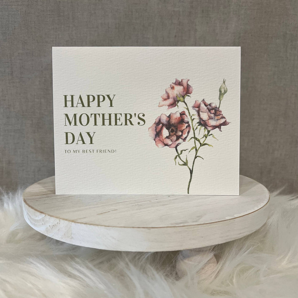 Mother's Day Best Friend Card - Includes Kraft Envelope
