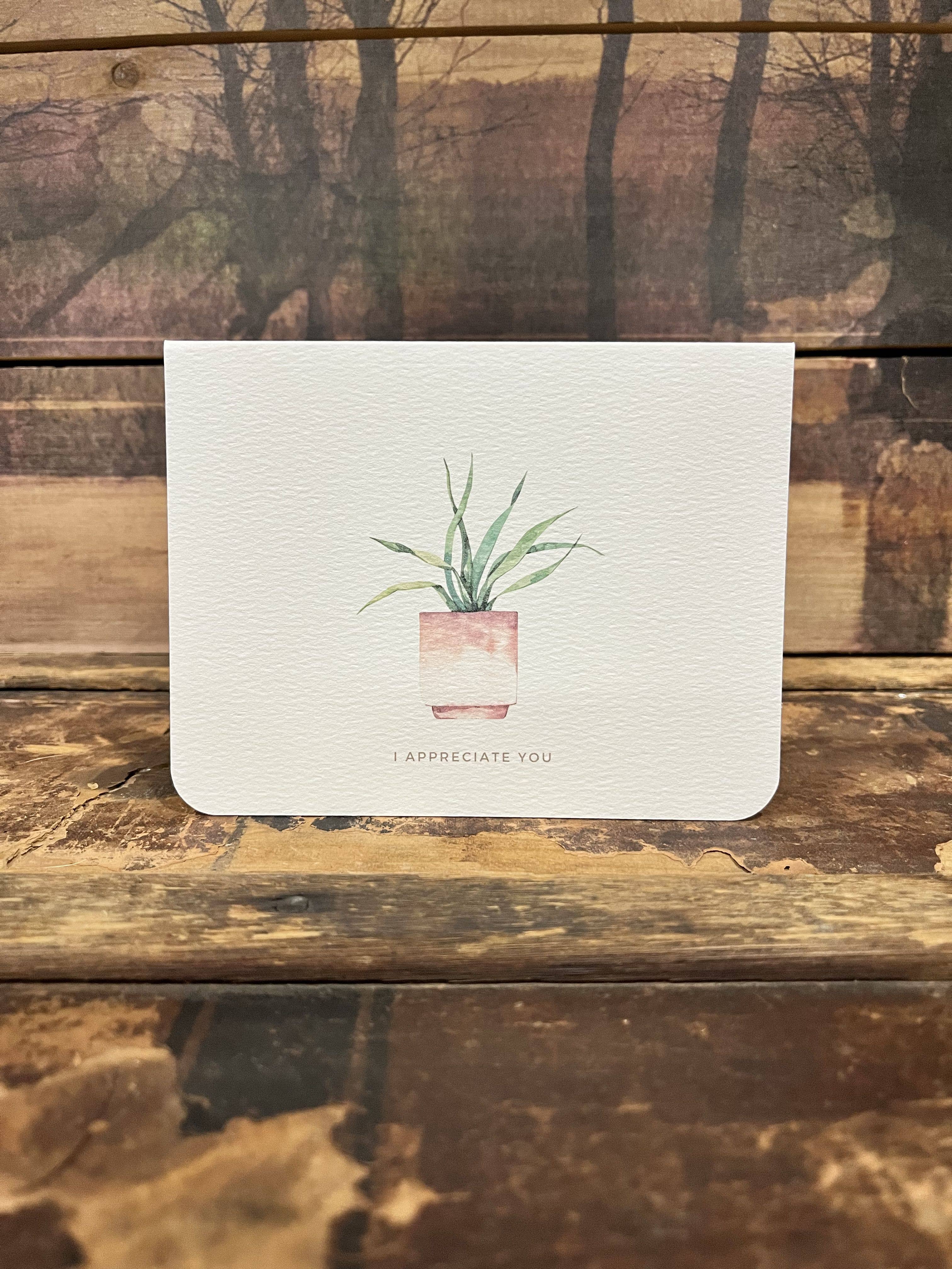 "I Appreciate You" Thank You Card, Includes Kraft Envelope