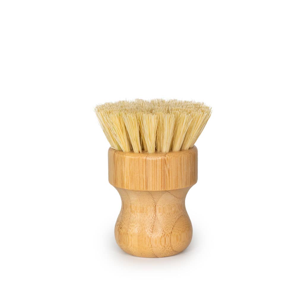 Sisal/coconut mini scrub brush bamboo dish scrubber