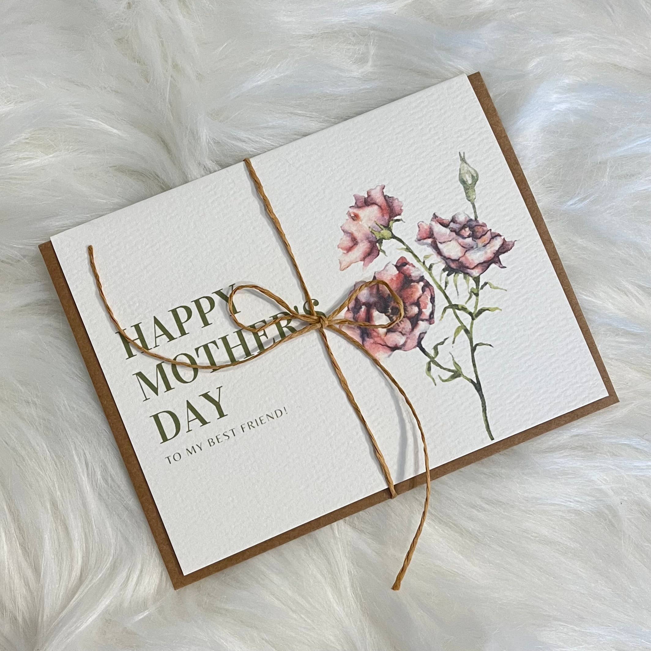 Mother's Day Best Friend Card - Includes Kraft Envelope